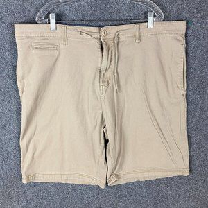 Rugby Shorts Men's 44 Stretch Distressed Chino Cotton Adults Zipper Fly